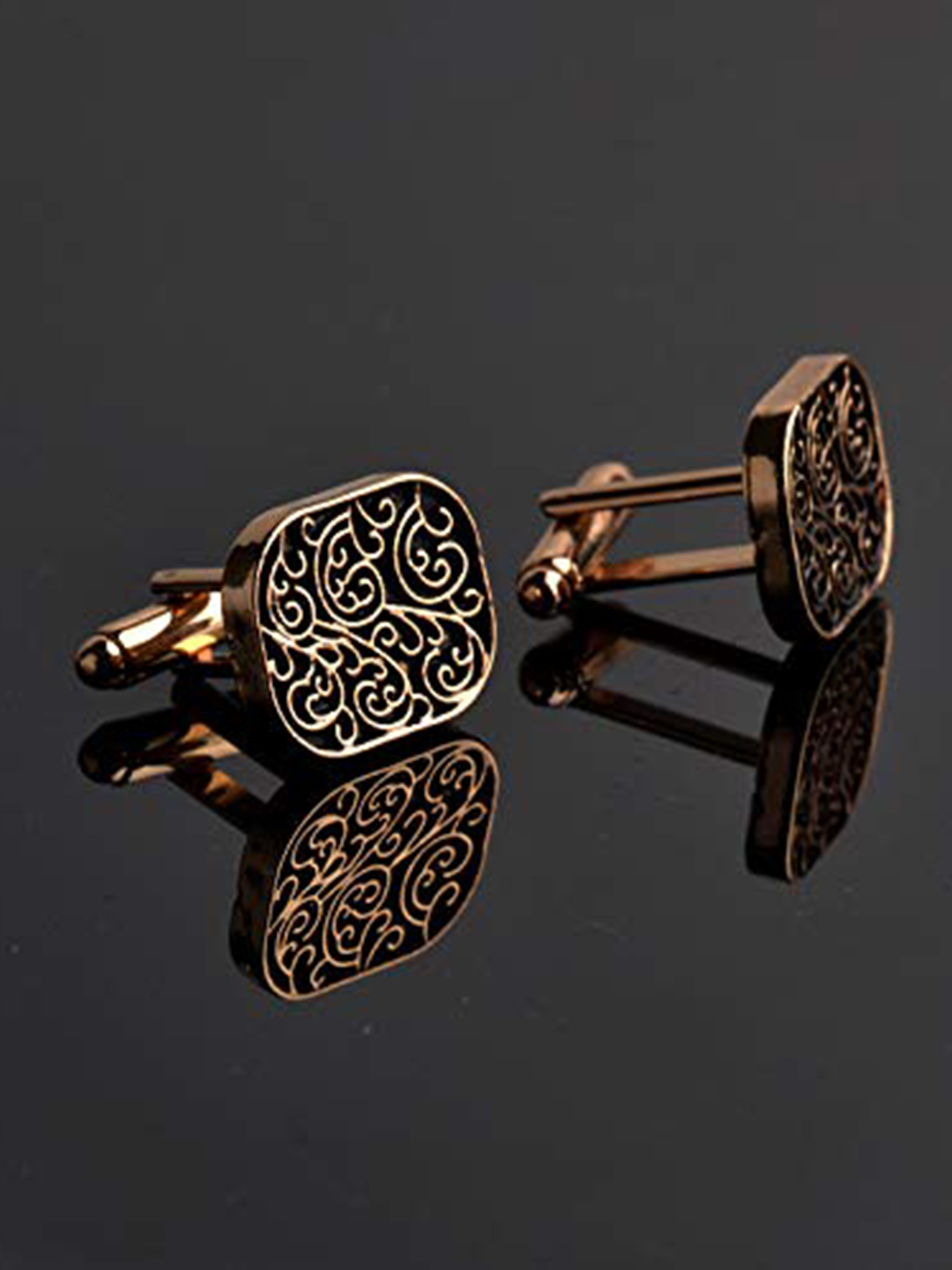 YouBella Jewellery Latest Stylish Luxurious Golden Formal Cuff Links Cufflinks Set for Men