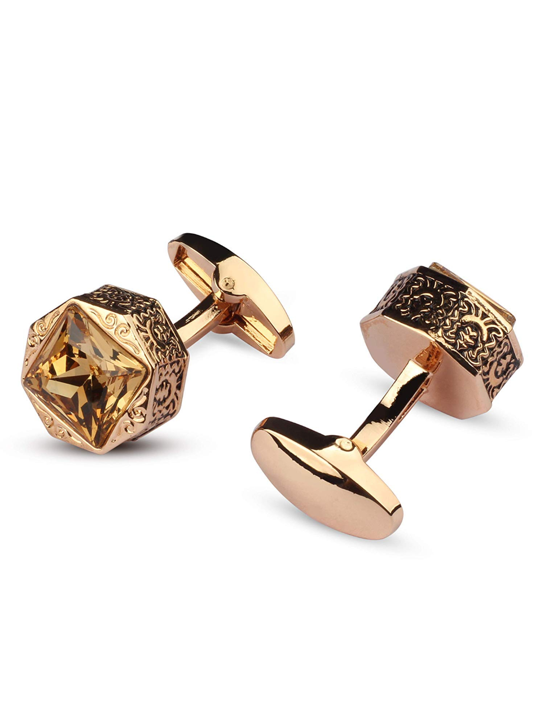 YouBella Jewellery Valentine Gifts for Men Latest Stylish Golden Formal Cuff Links Cufflinks Set for Men
