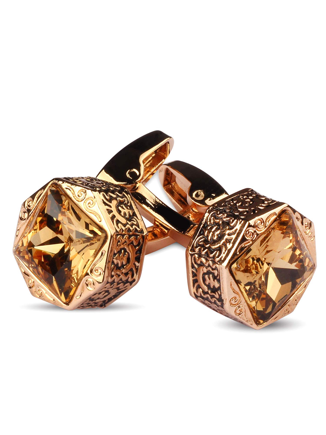 YouBella Jewellery Valentine Gifts for Men Latest Stylish Golden Formal Cuff Links Cufflinks Set for Men