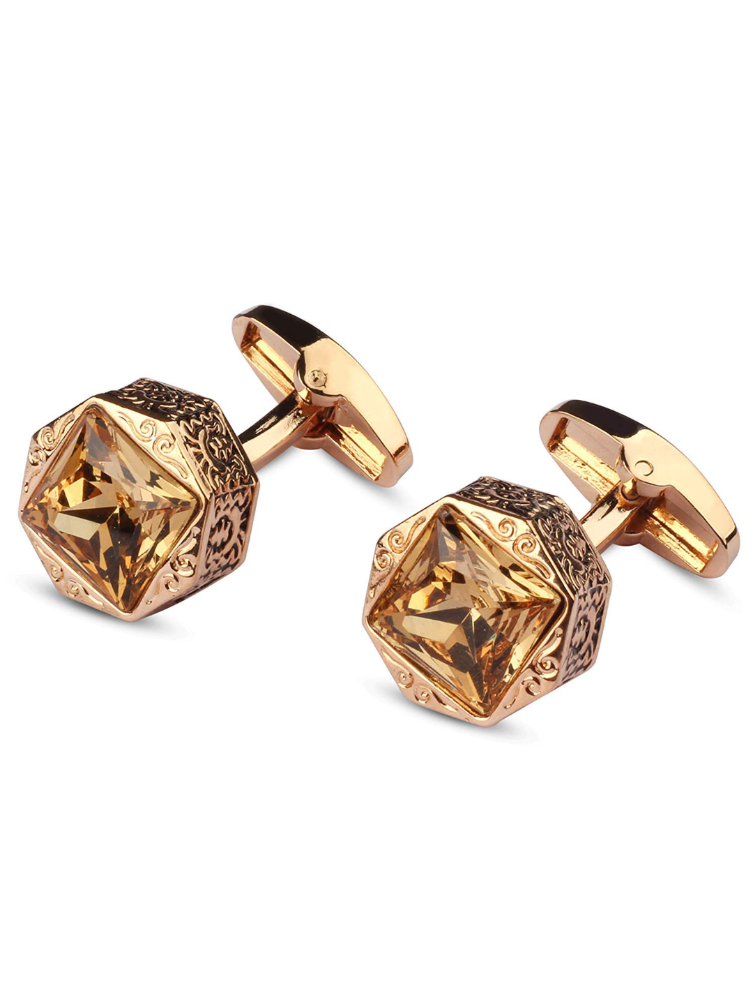 YouBella Jewellery Valentine Gifts for Men Latest Stylish Golden Formal Cuff Links Cufflinks Set for Men