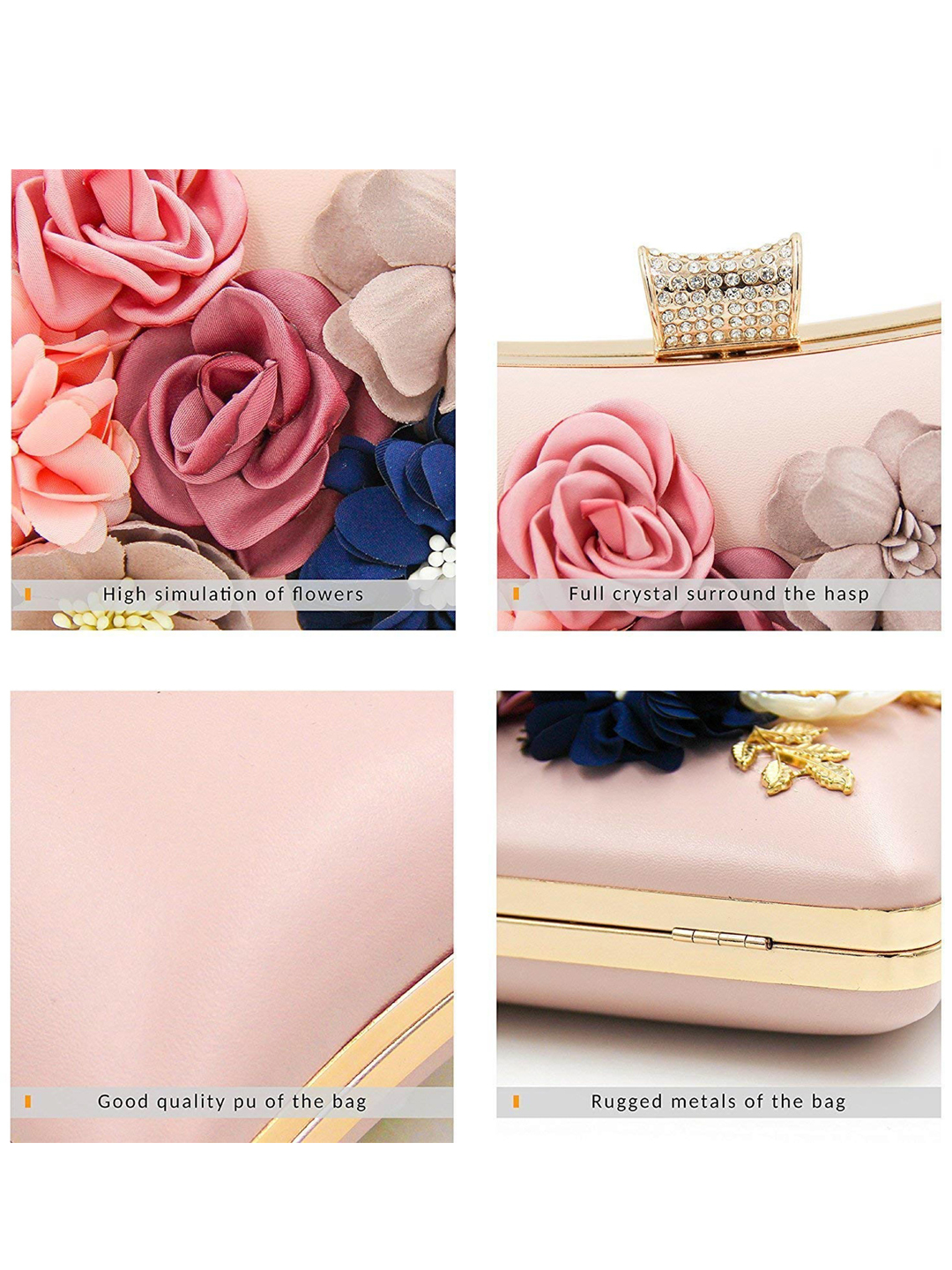 YouBella Jewellery for Women Jewellery Organiser Make up Cosmetics Storage Clutch Purse Box (YB_Clutch_2) (Pink)