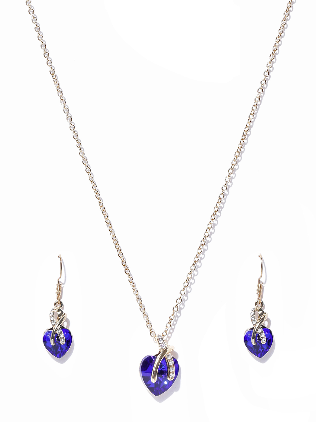 YouBella Gold-Toned  Blue Stone-Studded Jewellery Set