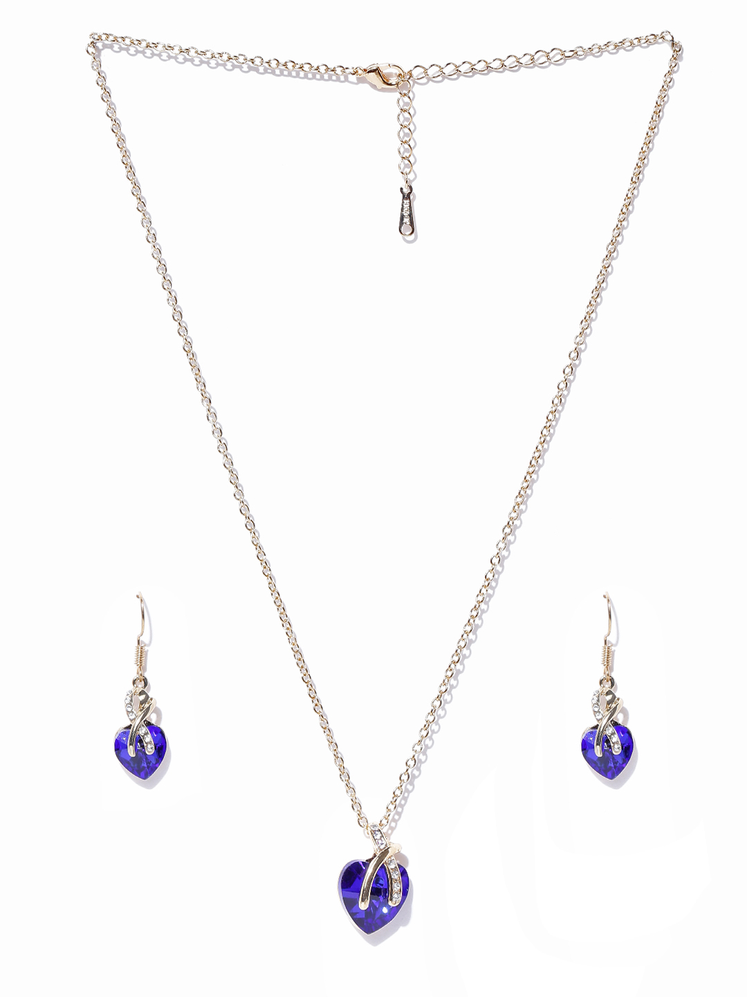 YouBella Gold-Toned  Blue Stone-Studded Jewellery Set