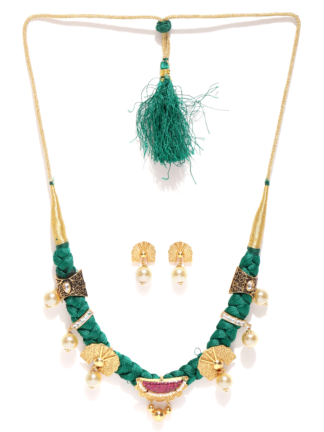 YouBella Stylish Fancy Jewellery Gold Plated Jewellery Set for Women (Blue) (YB_MYN_46164)