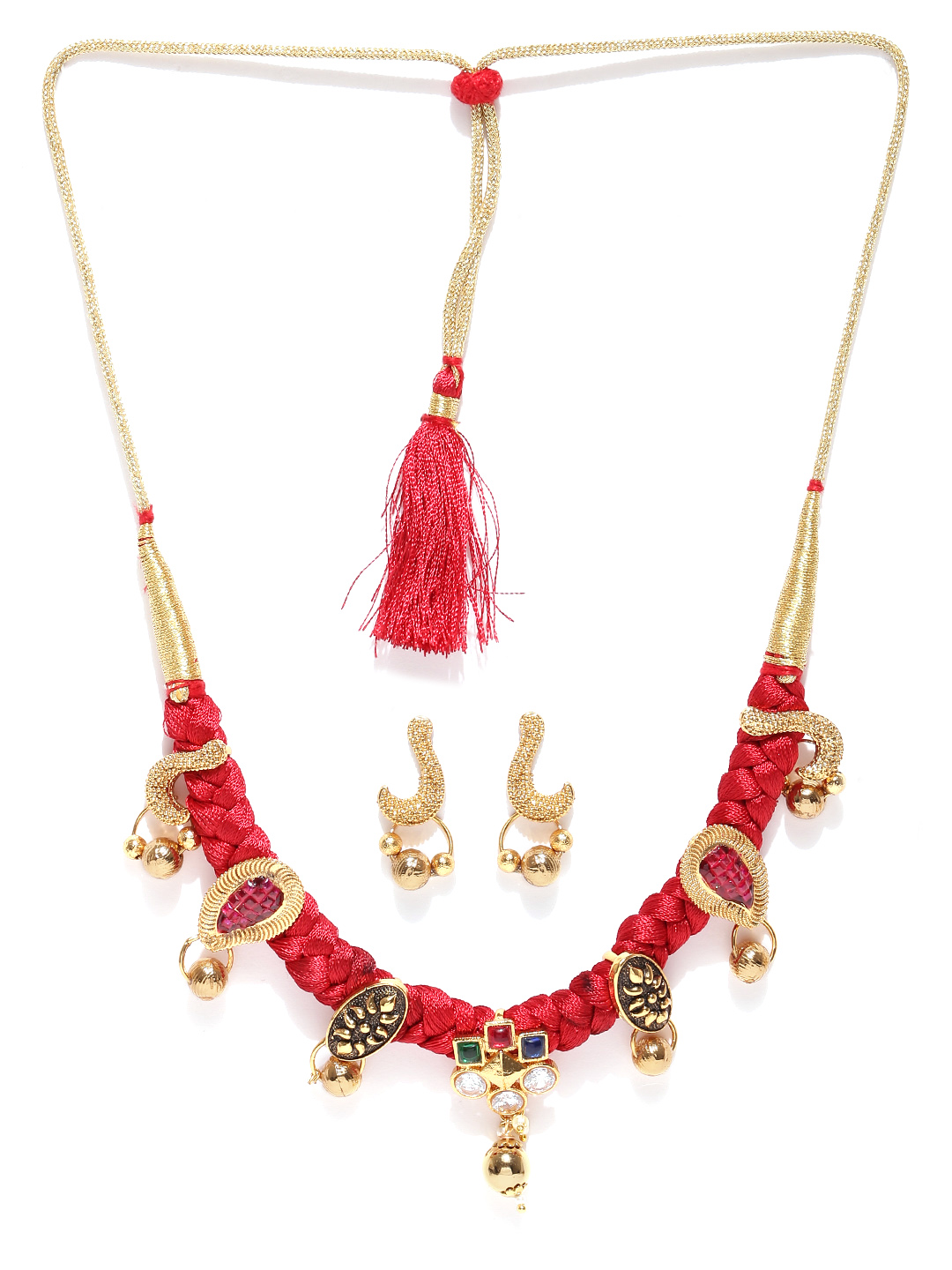 YouBella Stylish Fancy Jewellery Gold Plated Jewellery Set for Women (Blue) (YB_MYN_46168)