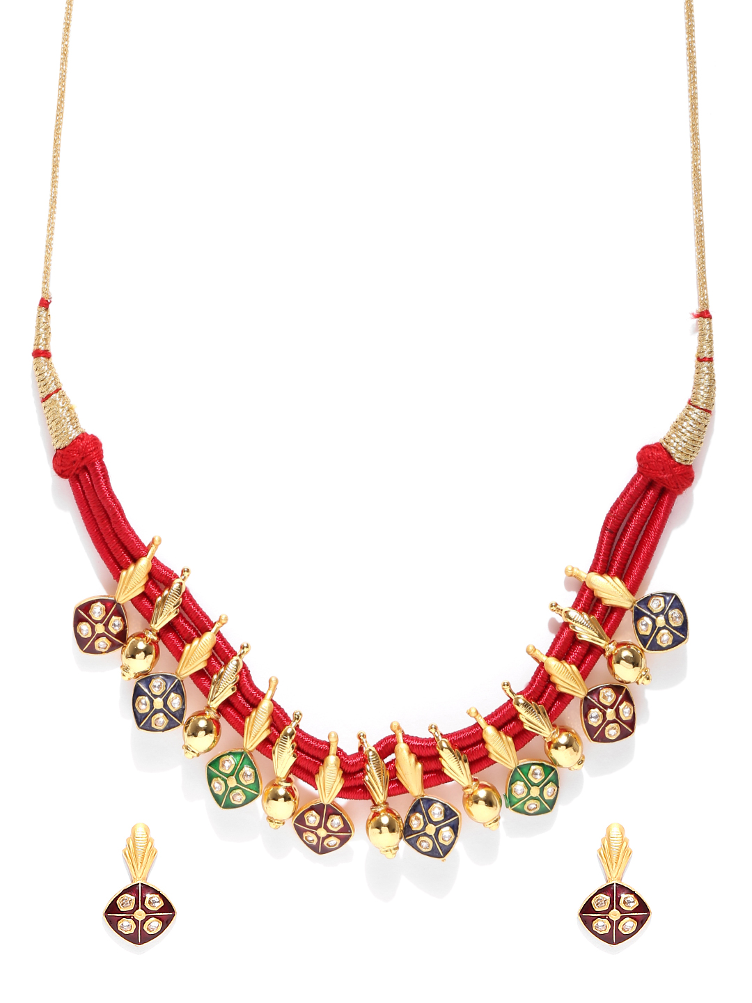 YouBella Stylish Fancy Jewellery Gold Plated Jewellery Set for Women (Blue) (YB_MYN_46169)