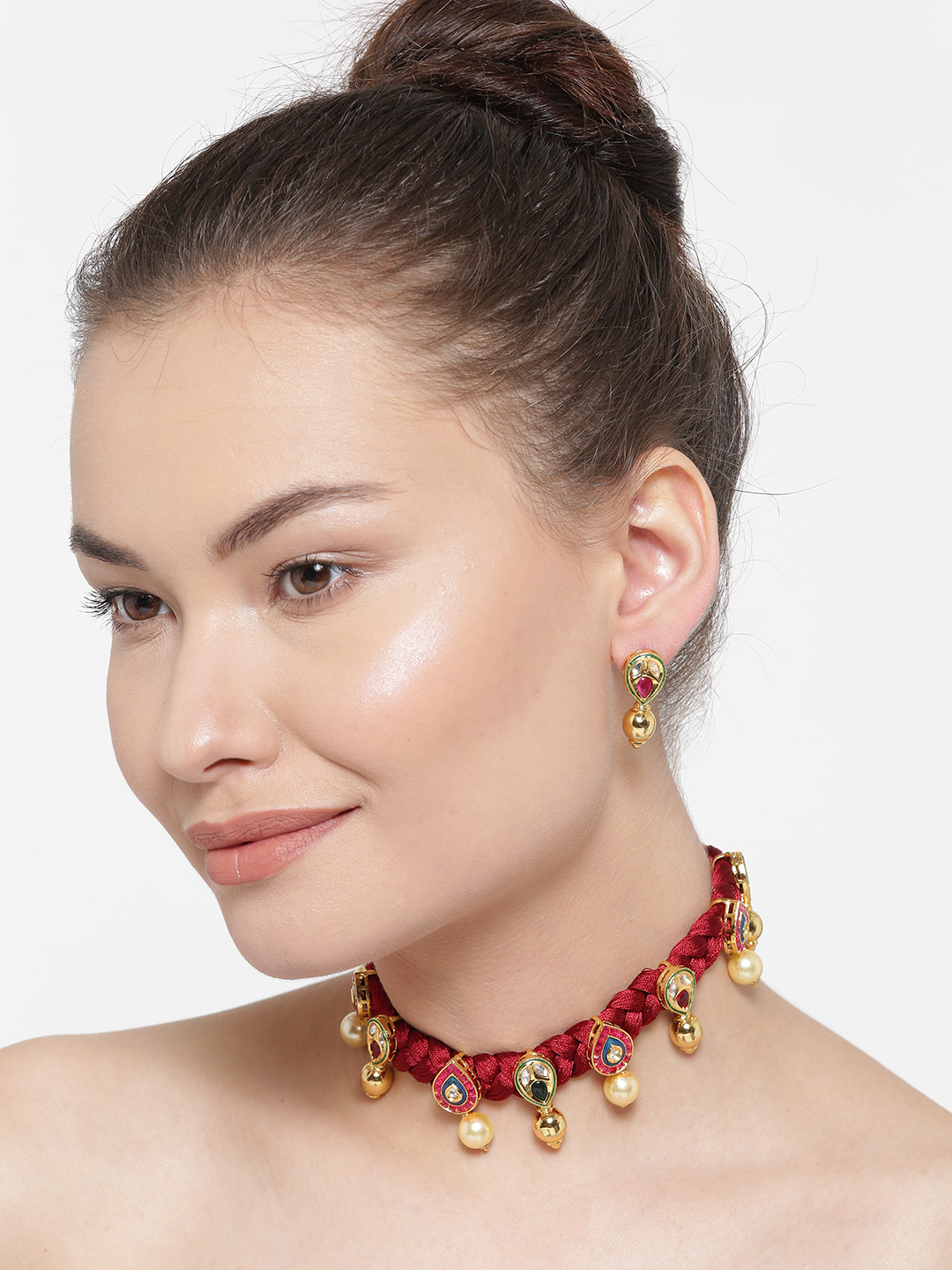YouBella Stylish Fancy Jewellery Gold Plated Jewellery Set for Women (Blue) (YB_MYN_46174)
