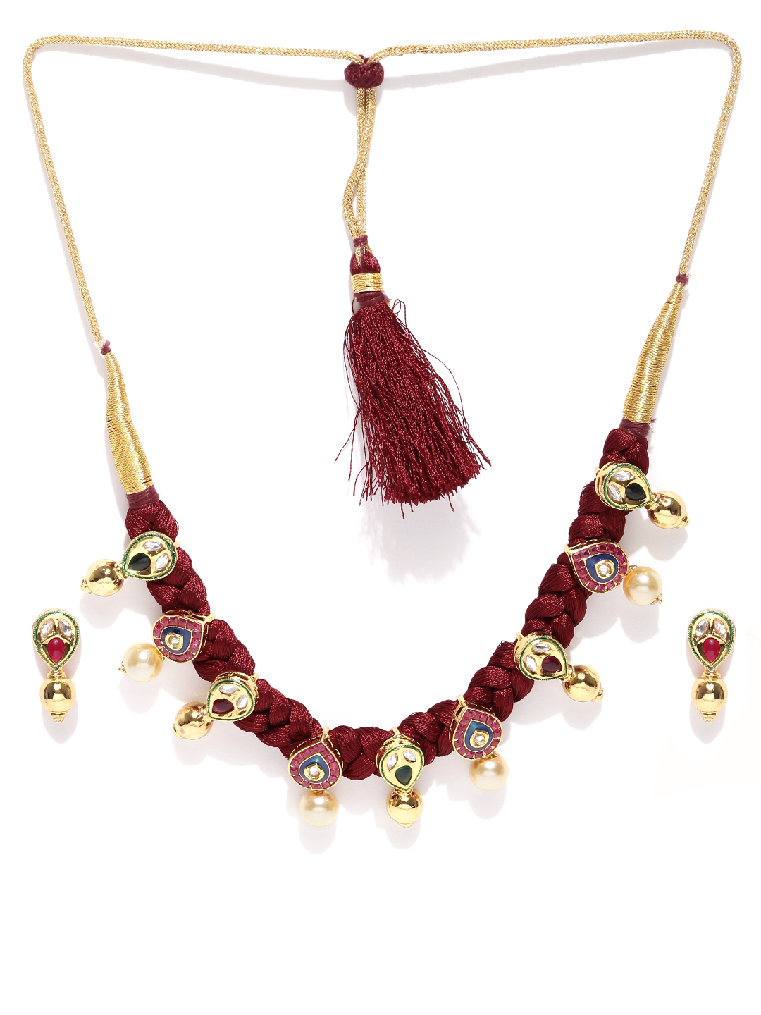 YouBella Stylish Fancy Jewellery Gold Plated Jewellery Set for Women (Blue) (YB_MYN_46174)