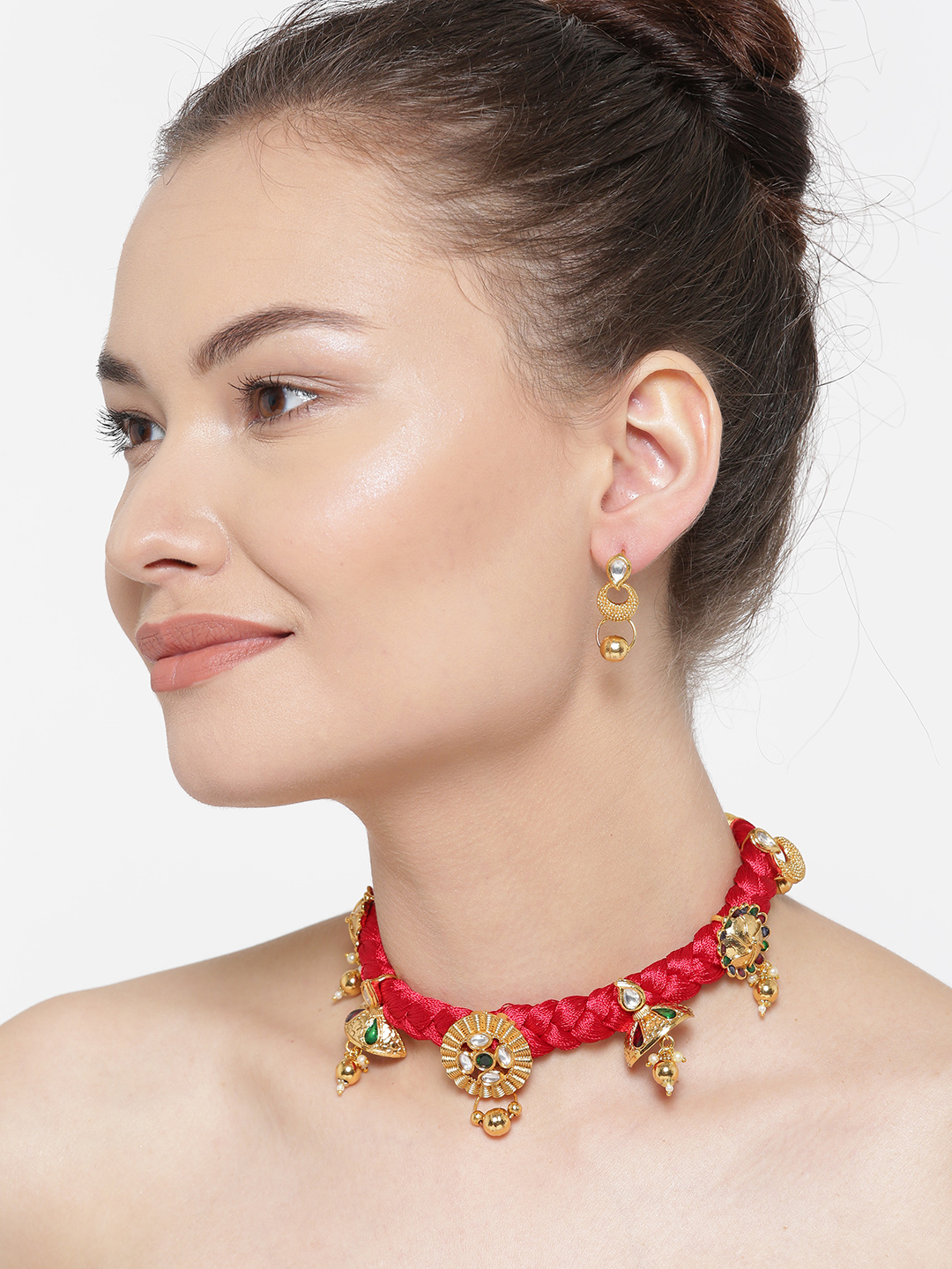 YouBella Stylish Fancy Jewellery Gold Plated Jewellery Set for Women (Blue) (YB_MYN_46176)