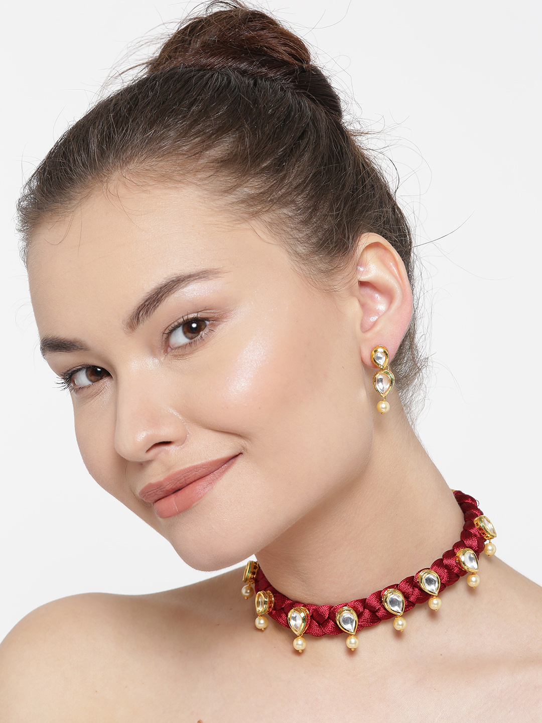 YouBella Stylish Fancy Jewellery Gold Plated Jewellery Set for Women (Blue) (YB_MYN_46179)