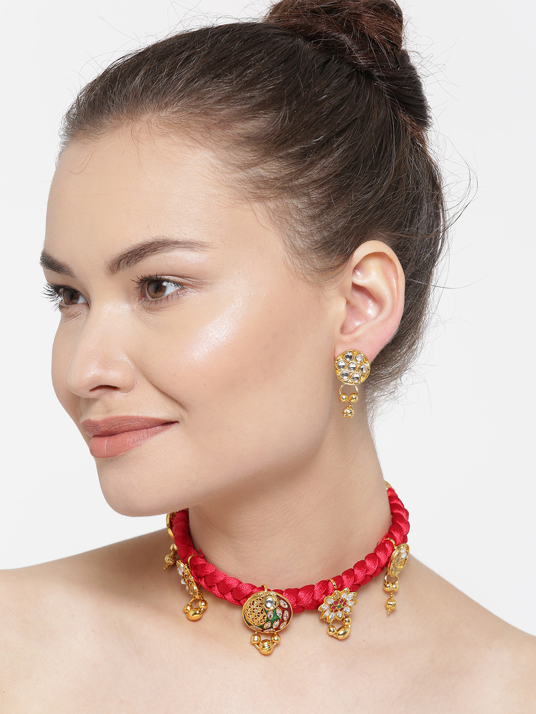 YouBella Stylish Fancy Jewellery Gold Plated Jewellery Set for Women (Blue) (YB_MYN_46182)