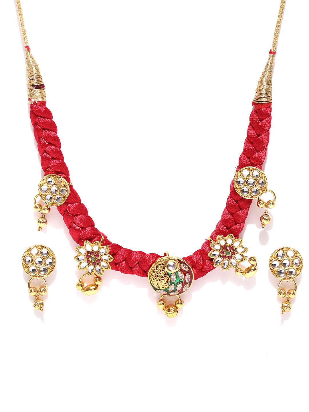 YouBella Stylish Fancy Jewellery Gold Plated Jewellery Set for Women (Blue) (YB_MYN_46182)