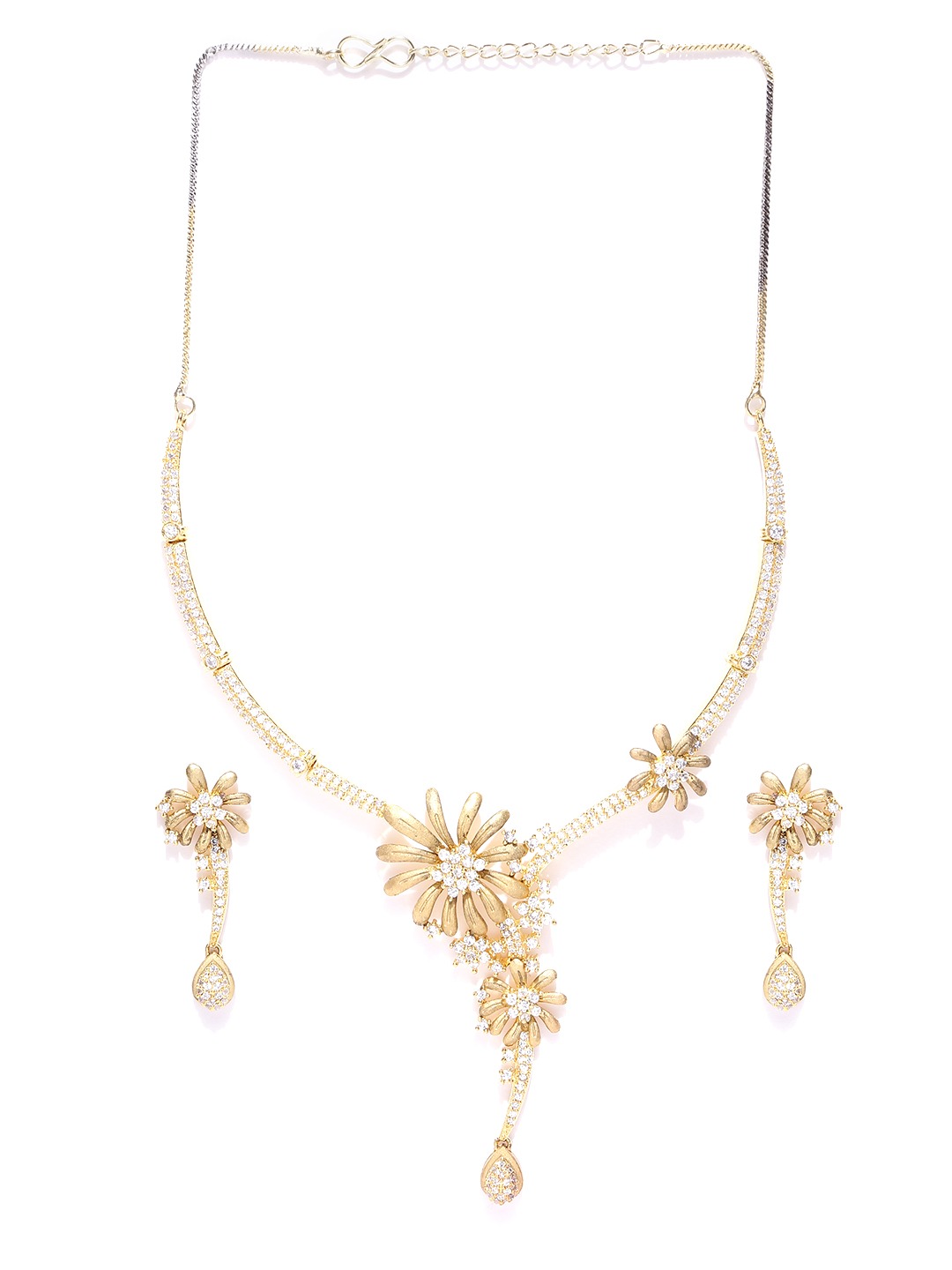 YouBella Gold-Toned Stone-Studded Jewellery Set