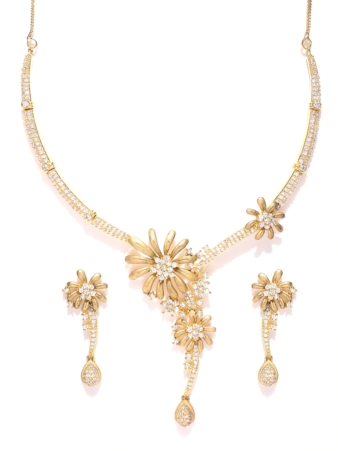 YouBella Gold-Toned Stone-Studded Jewellery Set