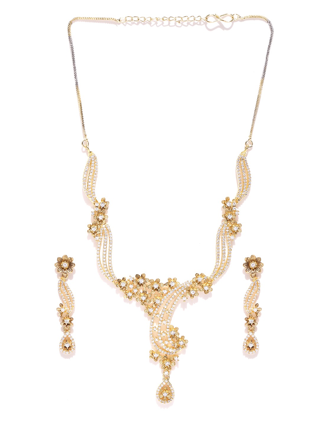 YouBella Gold-Toned Stone-Studded Jewellery Set
