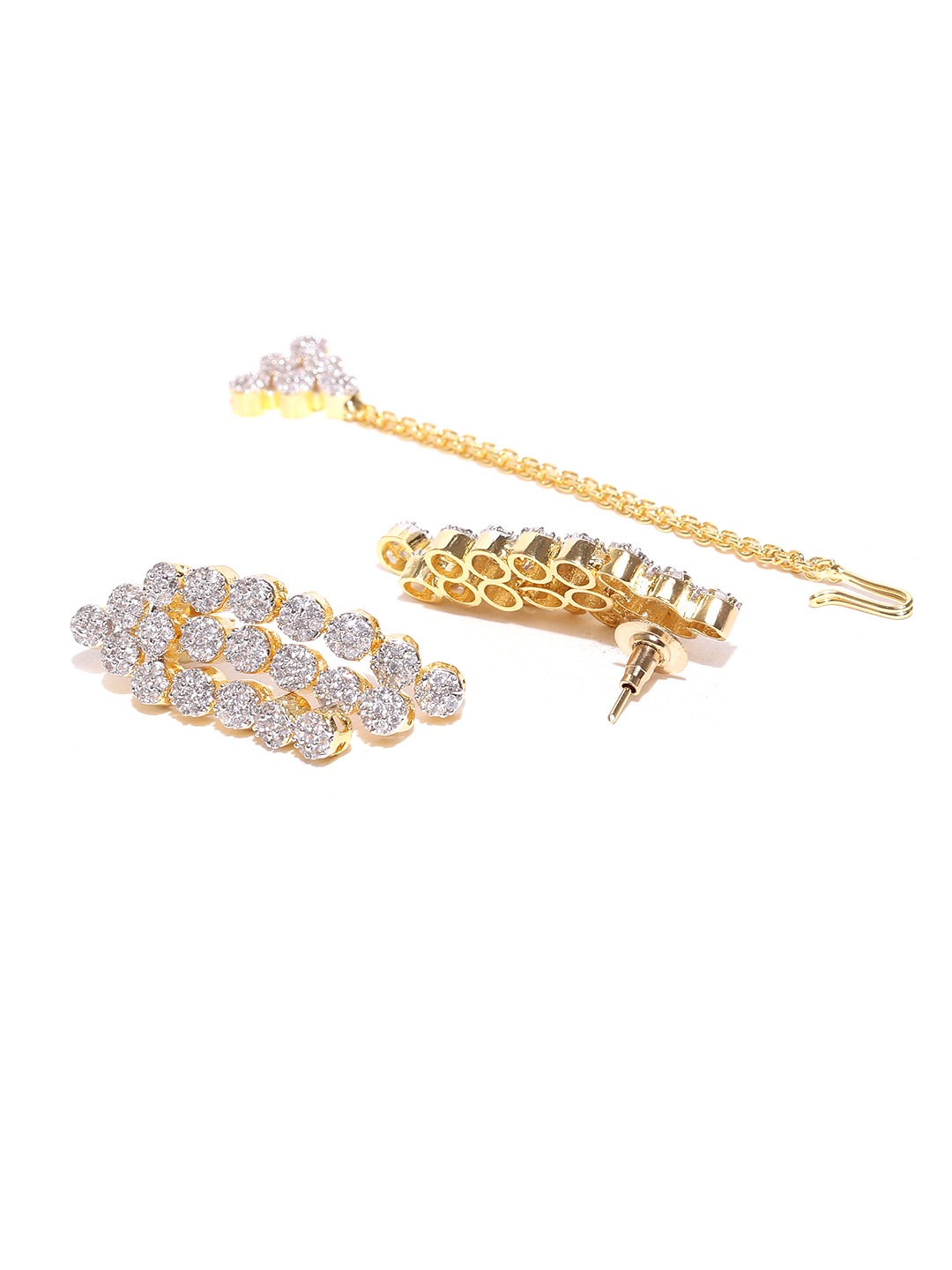 YouBella Gold  Silver-Toned Stone-Studded Jewellery Set