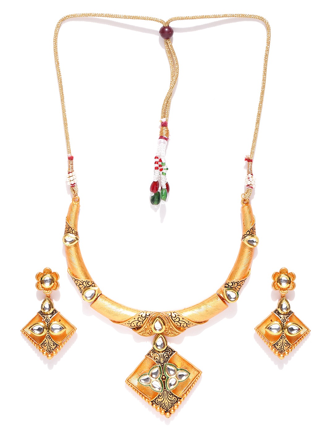YouBella Gold-Toned Stone-Studded Jewellery Set
