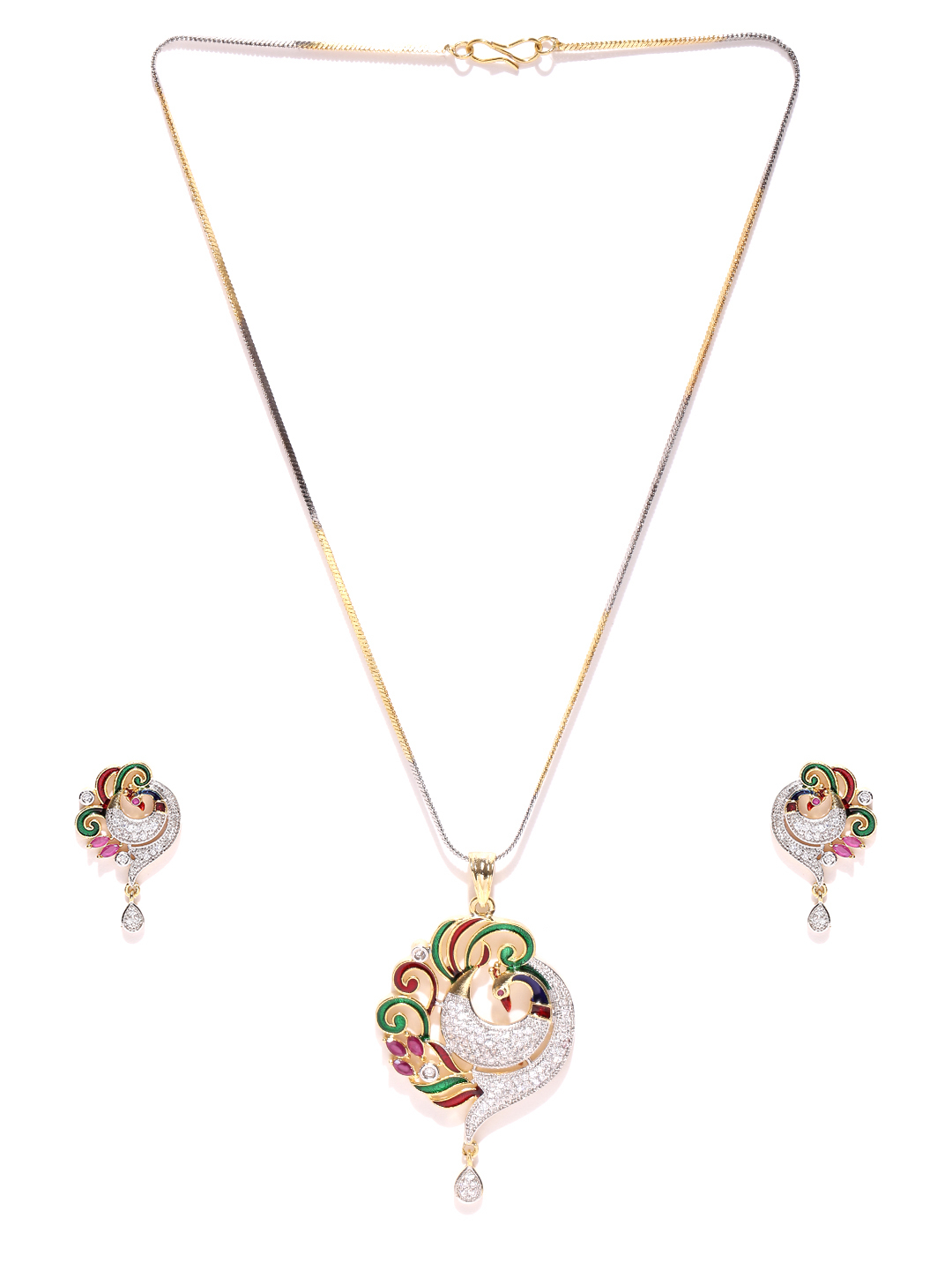 YouBella Multicoloured Stone-Studded Jewellery Set