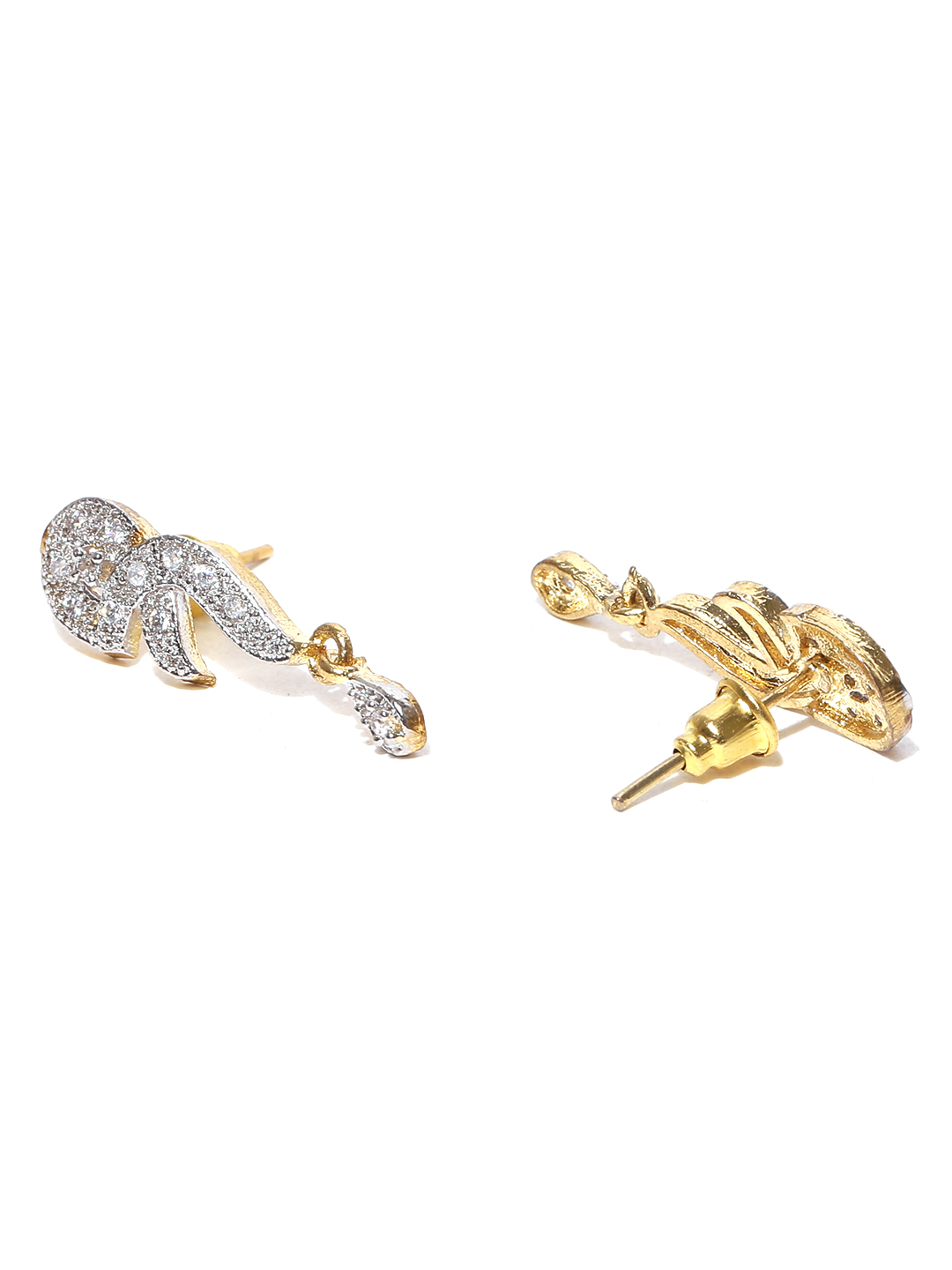 YouBella Black  Gold-Toned Stone-Studded Mangalsutra  Earrings Set