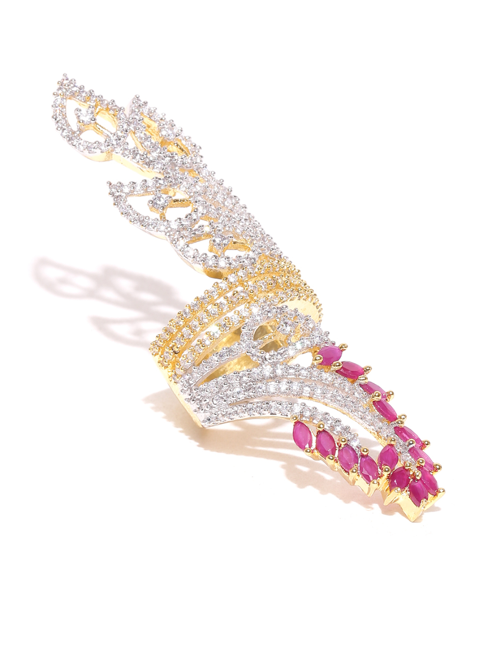 YouBella Silver  Gold-Toned Stone-Studded Ring