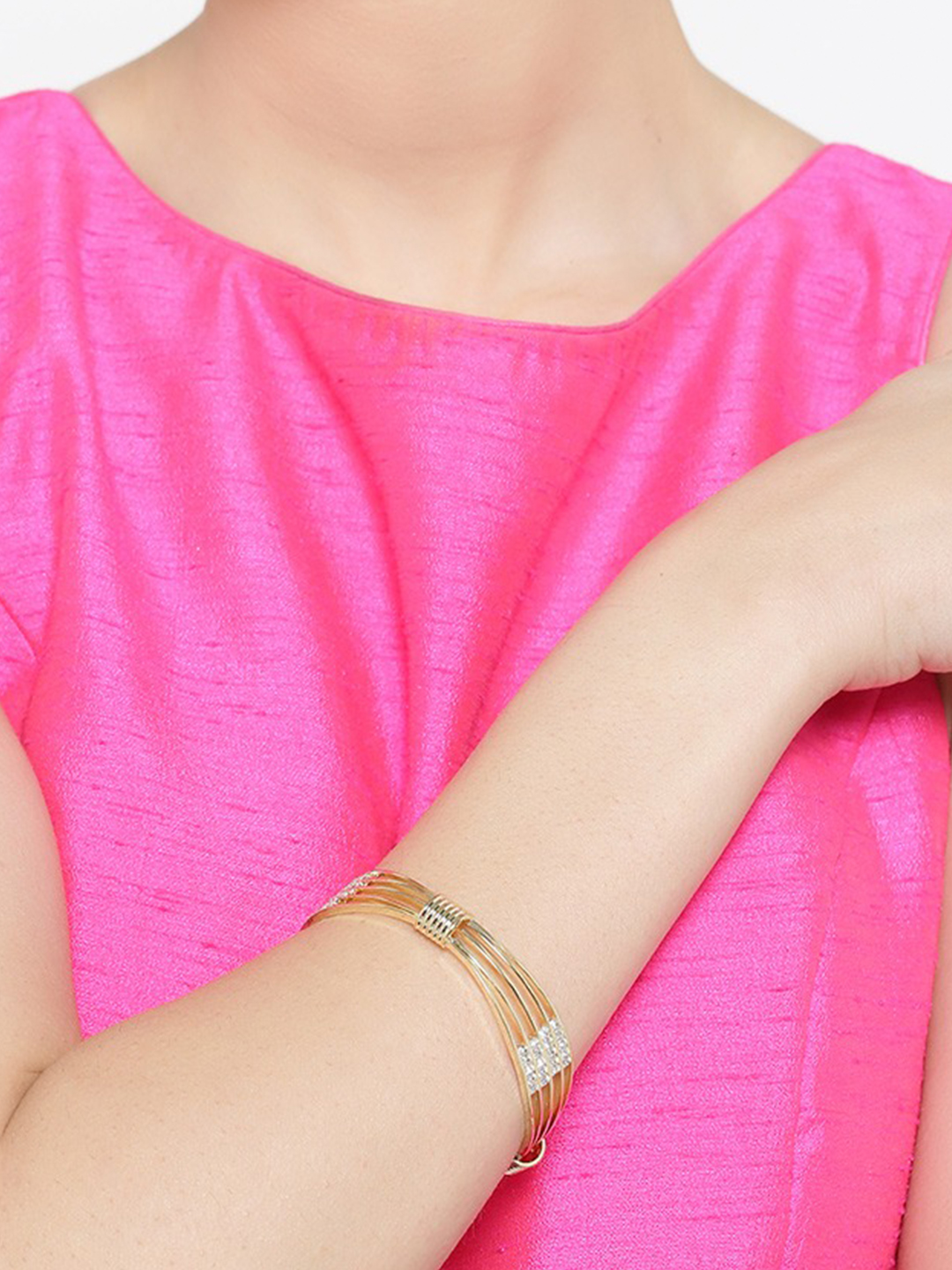 YouBella Set of 2 Gold-Toned Stone-Studded Bangles