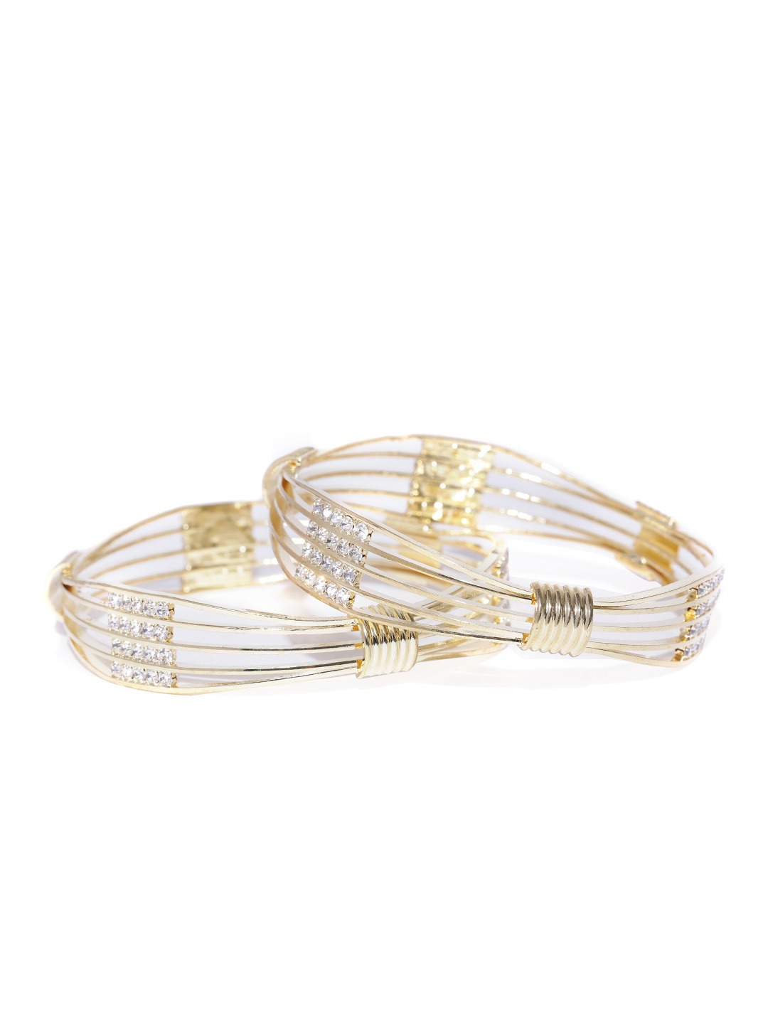 YouBella Set of 2 Gold-Toned Stone-Studded Bangles