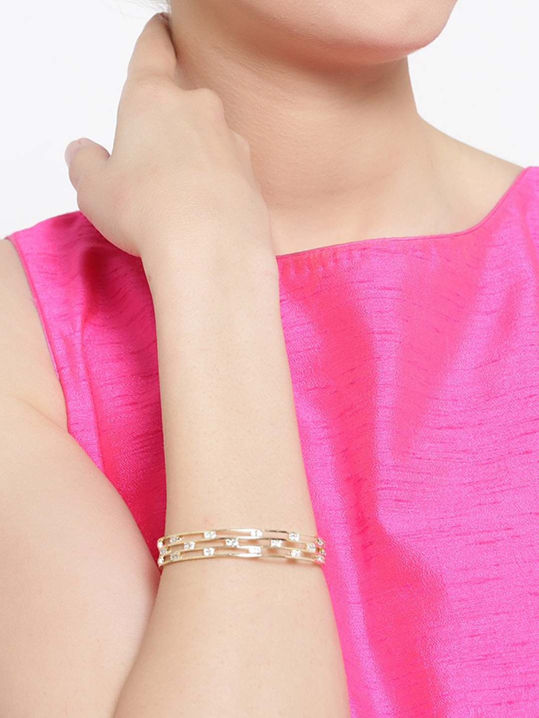 YouBella Set of 2 Gold-Toned Stone-Studded Bangles