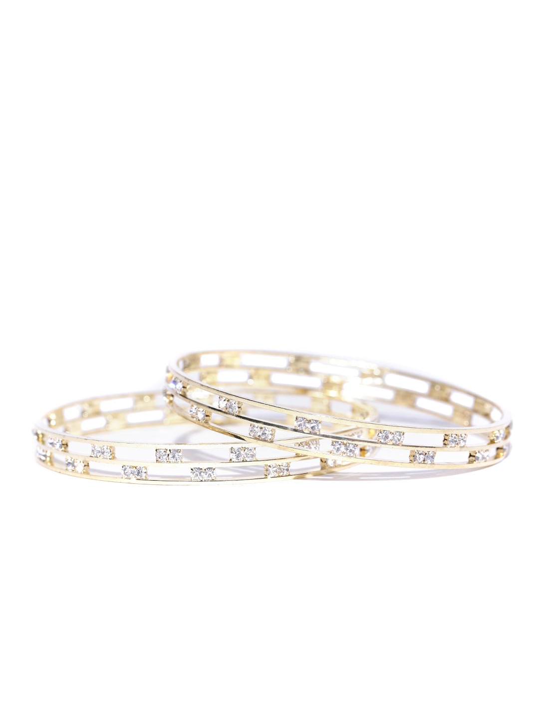 YouBella Set of 2 Gold-Toned Stone-Studded Bangles