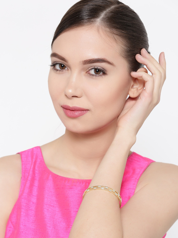 YouBella Set of 2 Gold-Toned Stone-Studded Bangles
