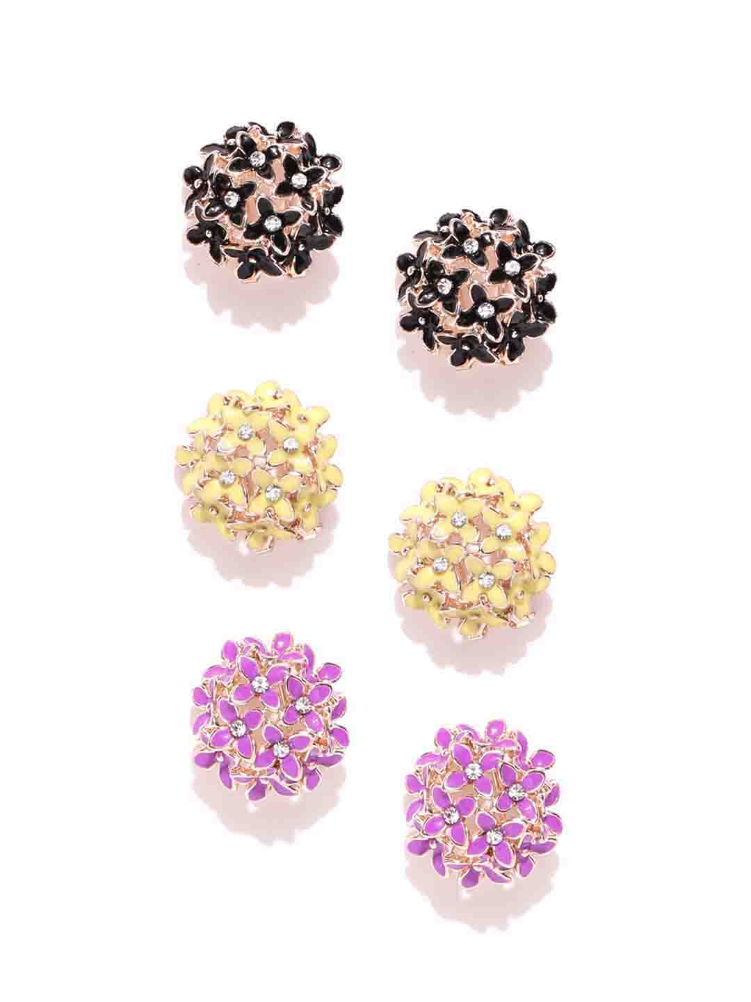YouBella Gold-Plated Floral Stone Studs
