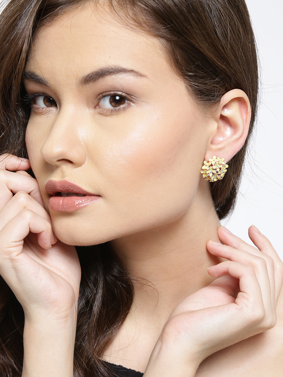 YouBella Gold-Plated Floral Stone Studs