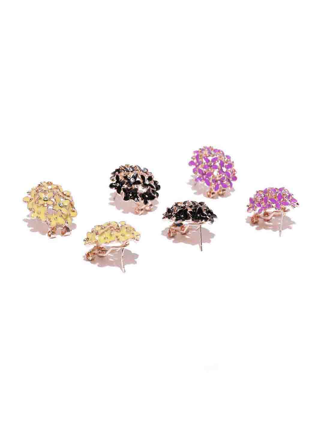 YouBella Gold-Plated Floral Stone Studs