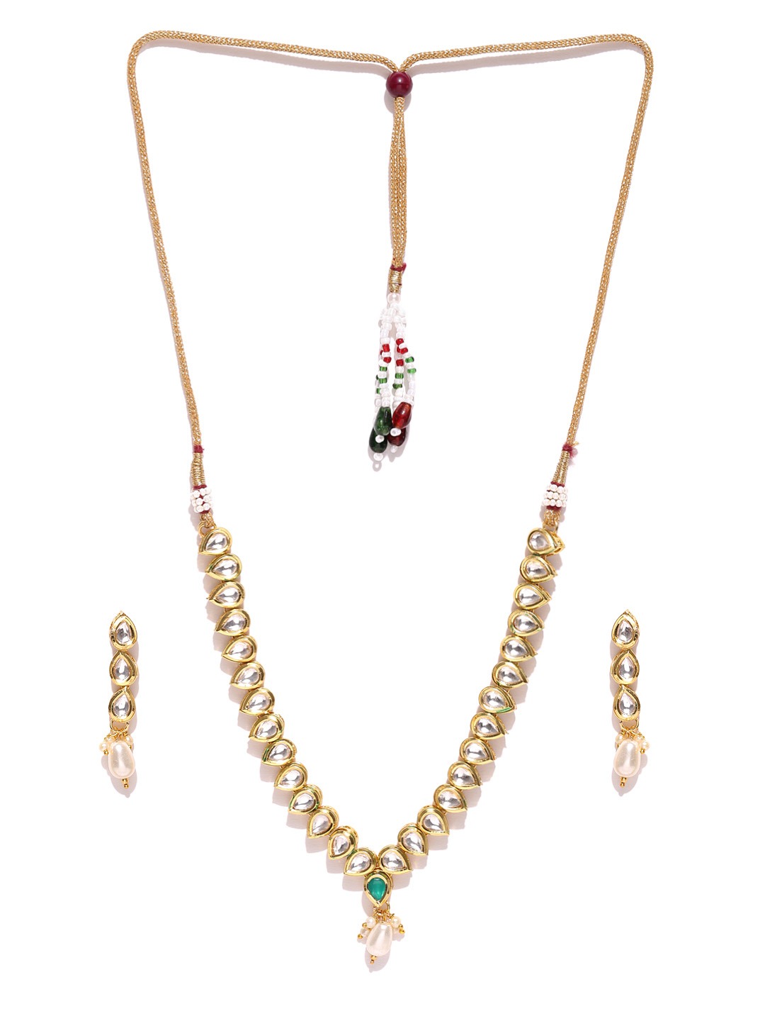 YouBella Gold-Toned Kundan Stone-Studded Jewellery Set