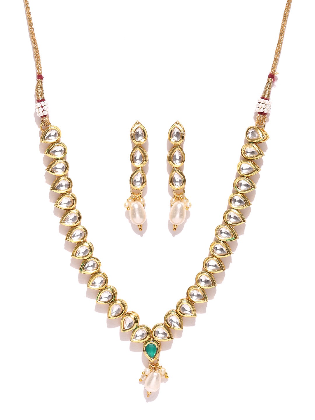 YouBella Gold-Toned Kundan Stone-Studded Jewellery Set