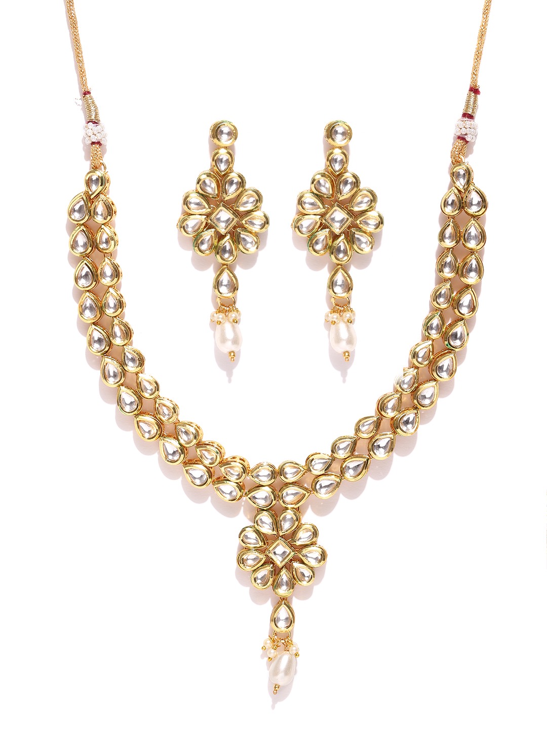 YouBella Gold-Toned Kundan Stone-Studded Jewellery Set