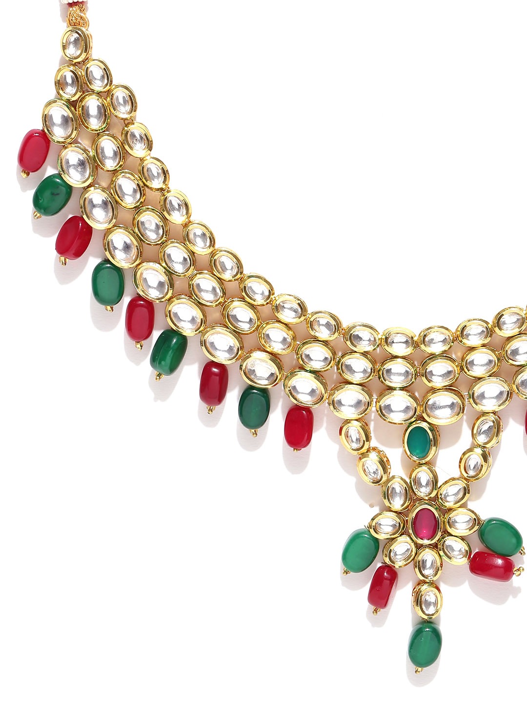 YouBella Gold-Toned  Pink Kundan Stone-Studded Jewellery Set