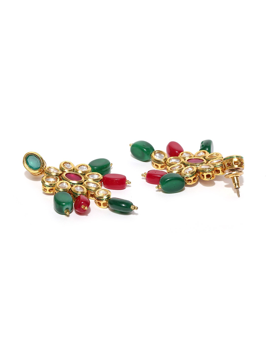 YouBella Gold-Toned  Pink Kundan Stone-Studded Jewellery Set