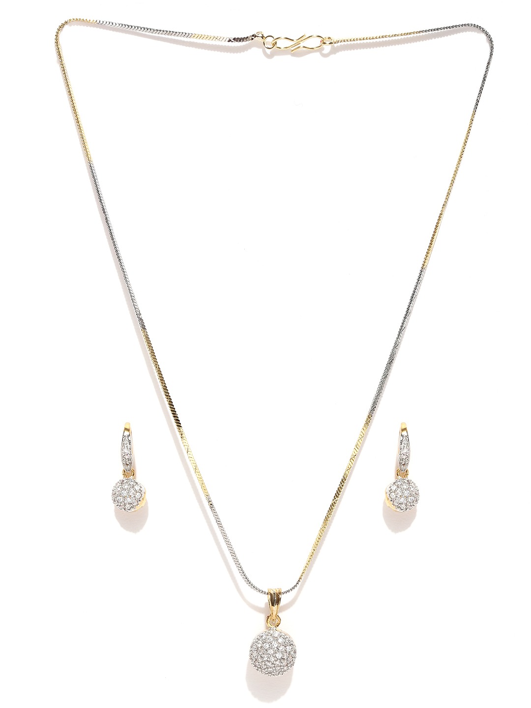 YouBella Gold  Silver-Toned Stone-Studded Jewellery Set