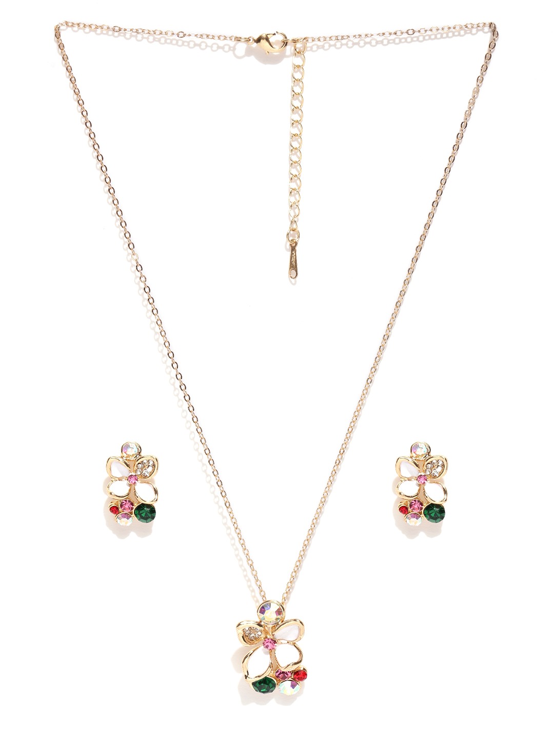 YouBella Multicoloured Stone-Studded Jewellery Set