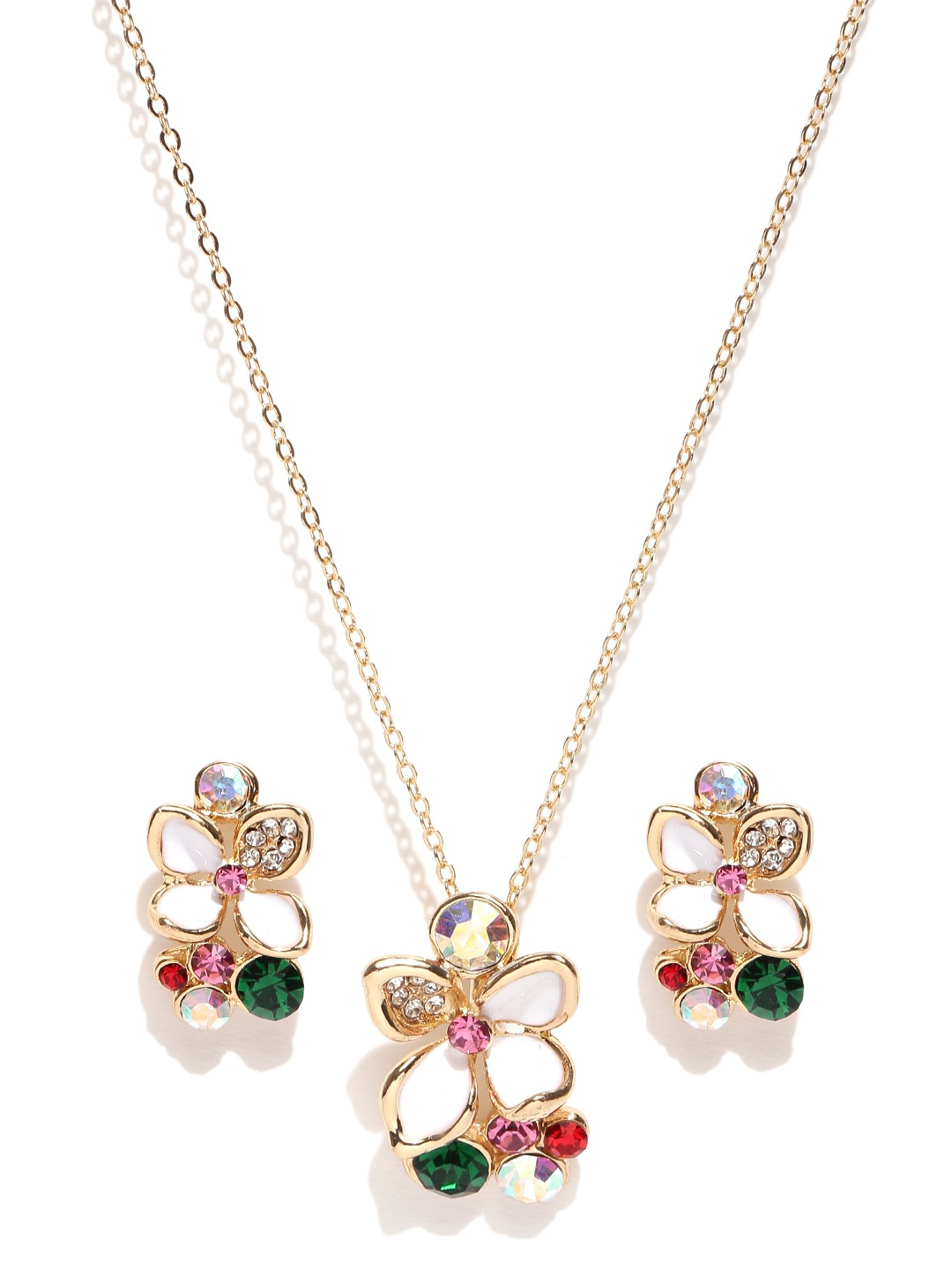 YouBella Multicoloured Stone-Studded Jewellery Set