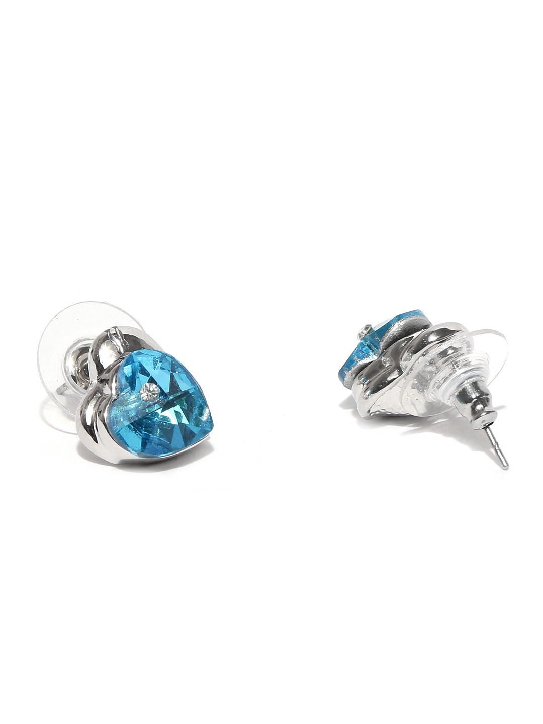 YouBella Women FashionsSilver-Toned & Blue Stone-Studded Jewellery Set