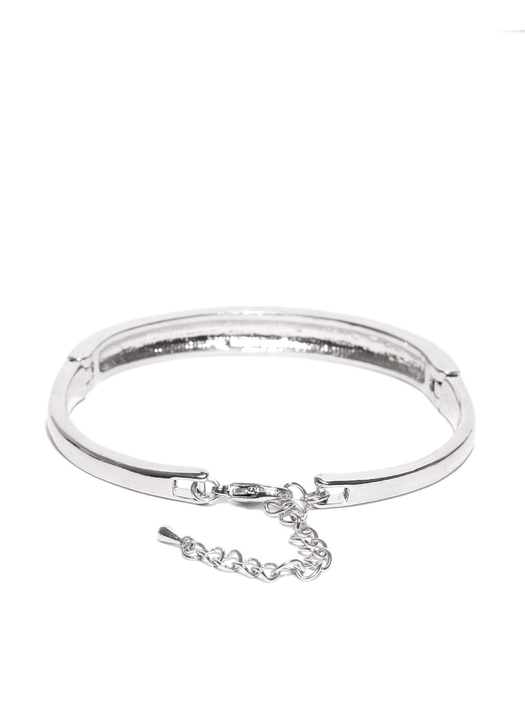 YouBella Silver-Toned  Blue Stone-Studded Jewellery Set
