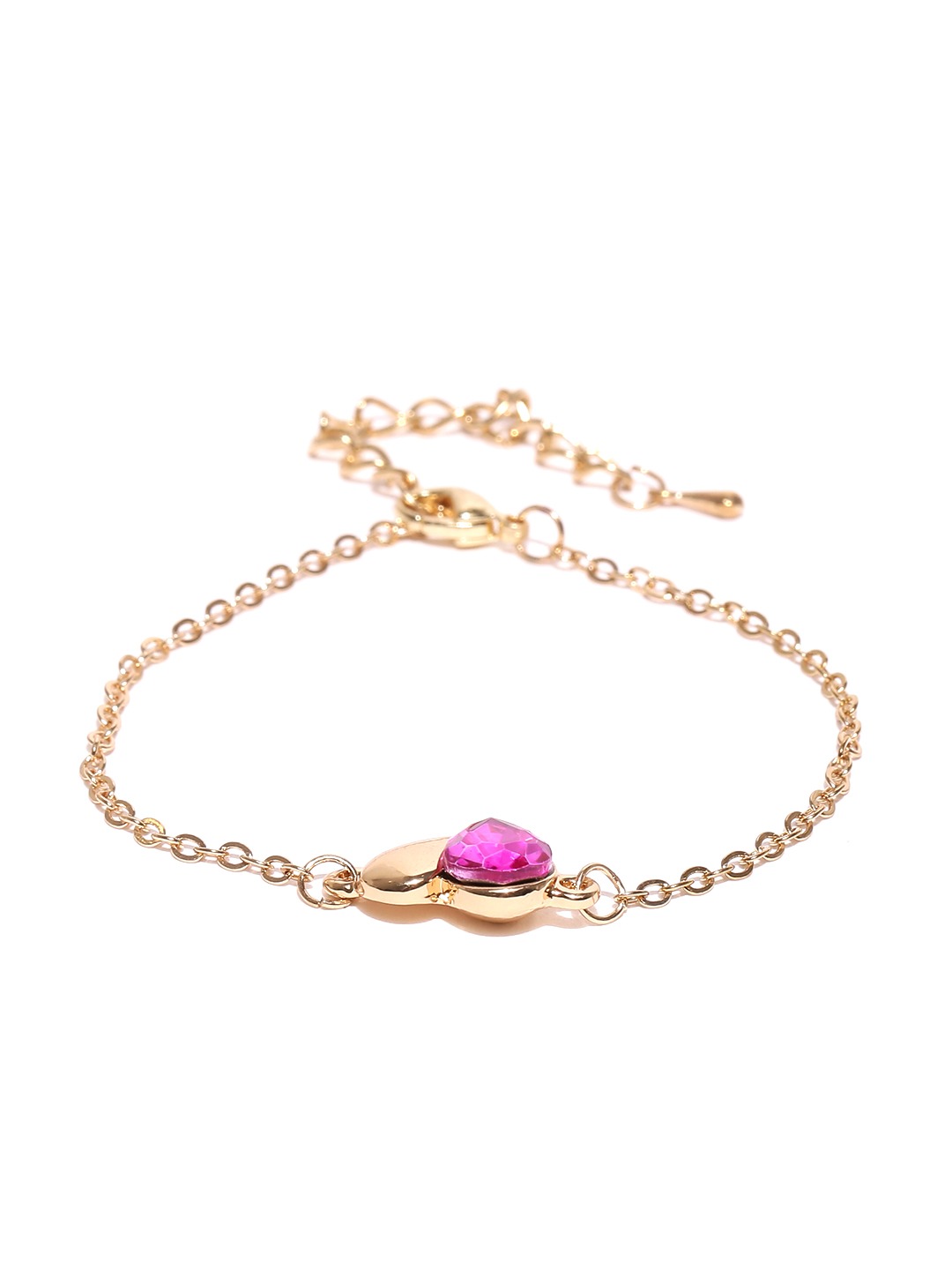YouBella Gold-Toned  Pink Stone-Studded Jewellery Set
