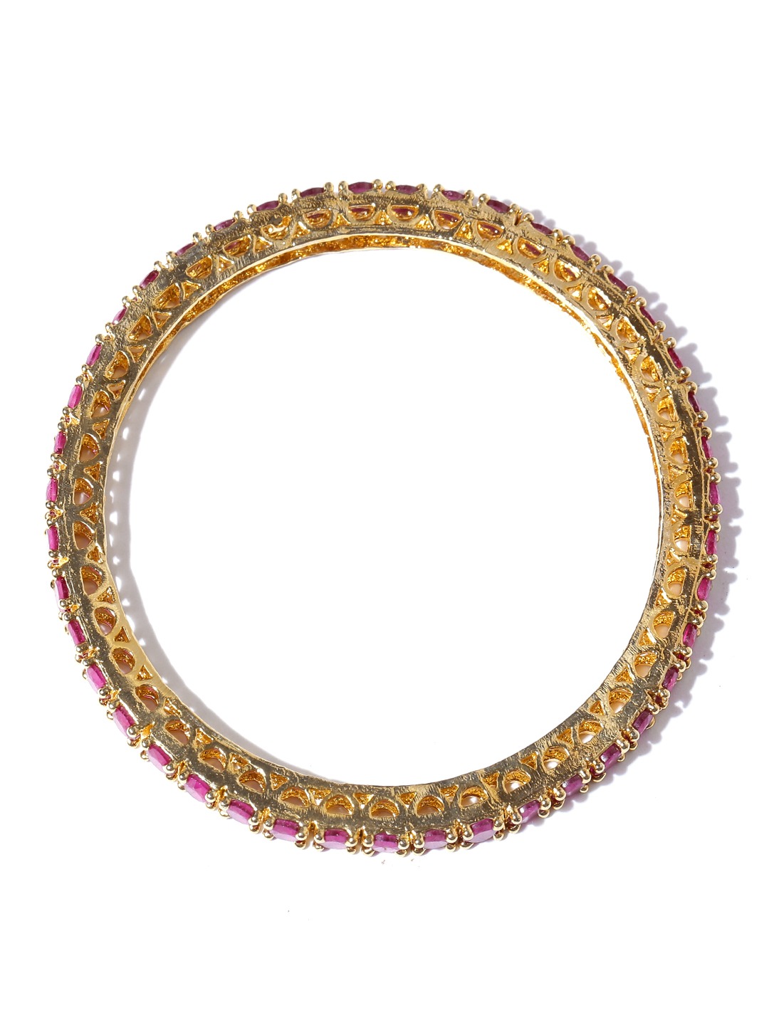 YouBella Set of 4 Pink  Gold-Toned Stone-Studded Bangles
