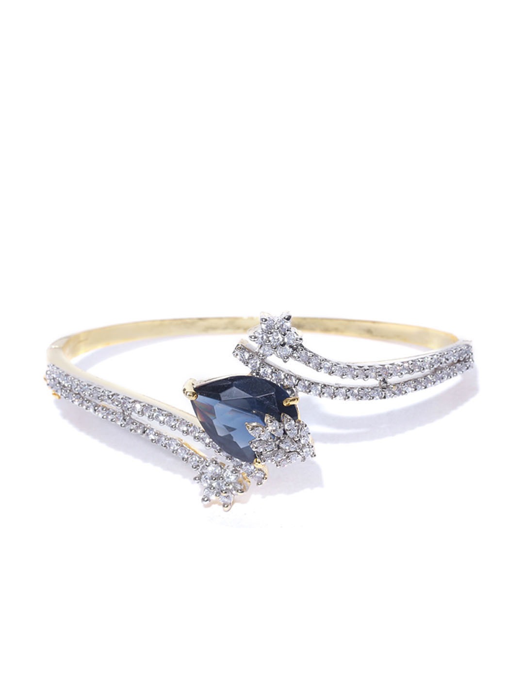 YouBella Gold-Toned  Navy Stone-Studded Jewellery Set