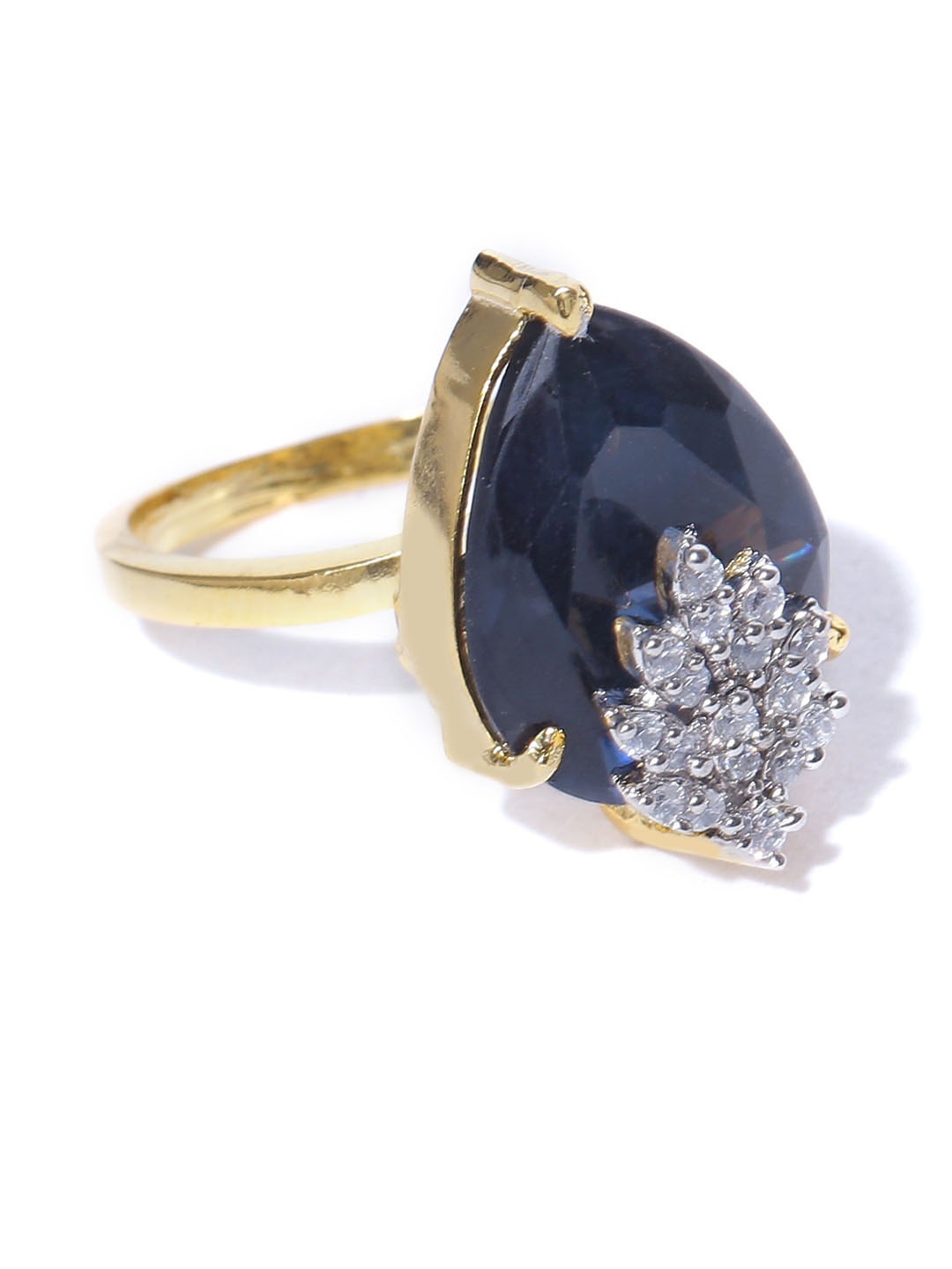 YouBella Gold-Toned  Navy Stone-Studded Jewellery Set