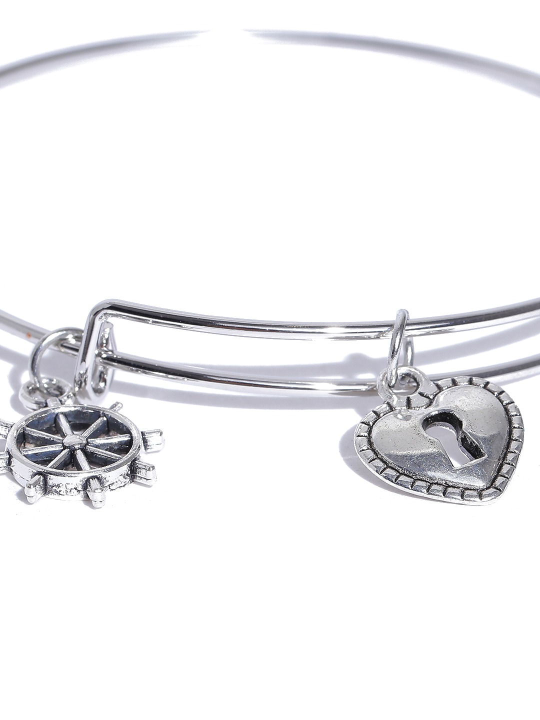 YouBella Oxidised Silver-Toned Charm Bracelet