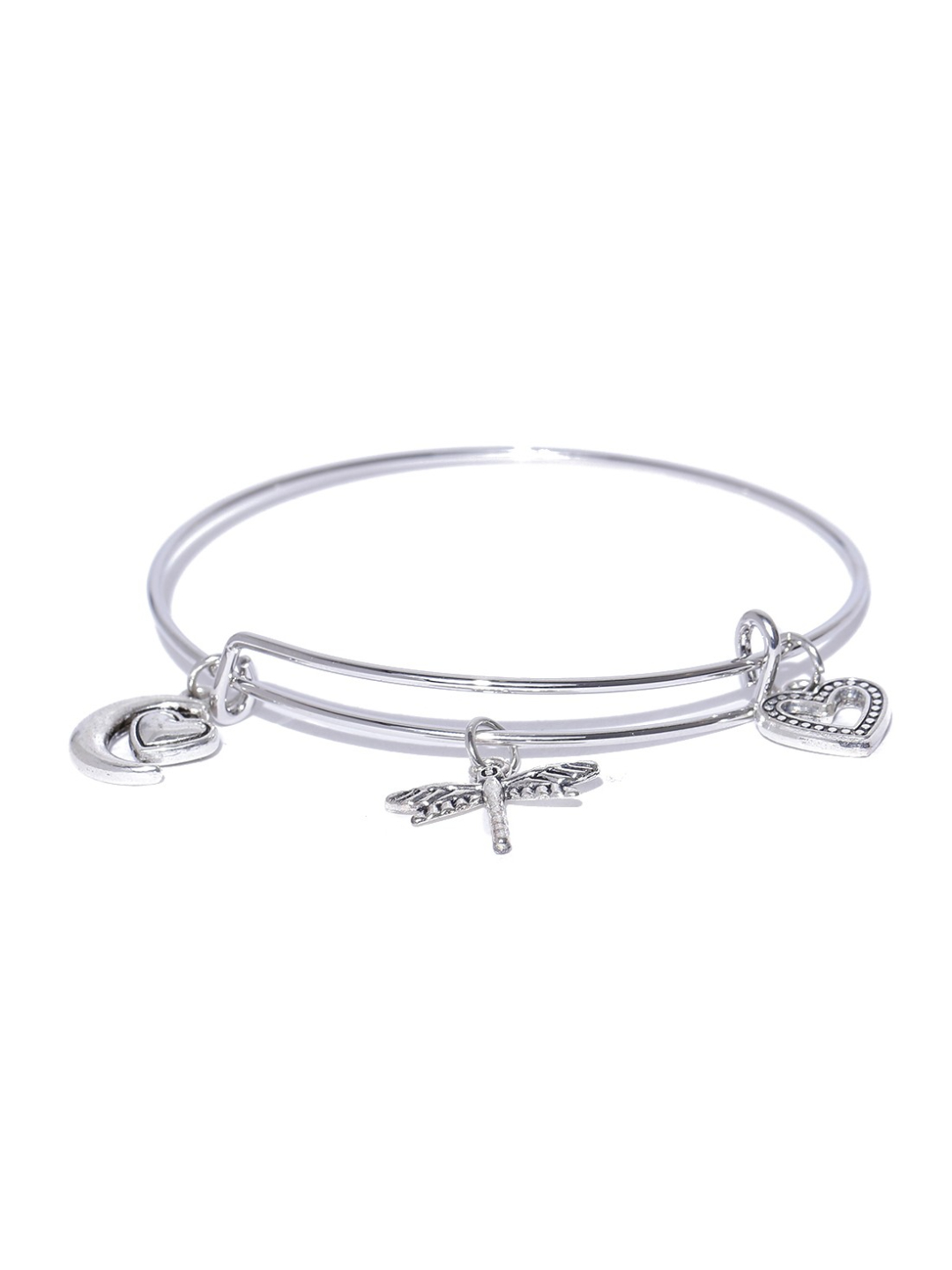 YouBella Oxidised Silver-Toned Charm Bracelet