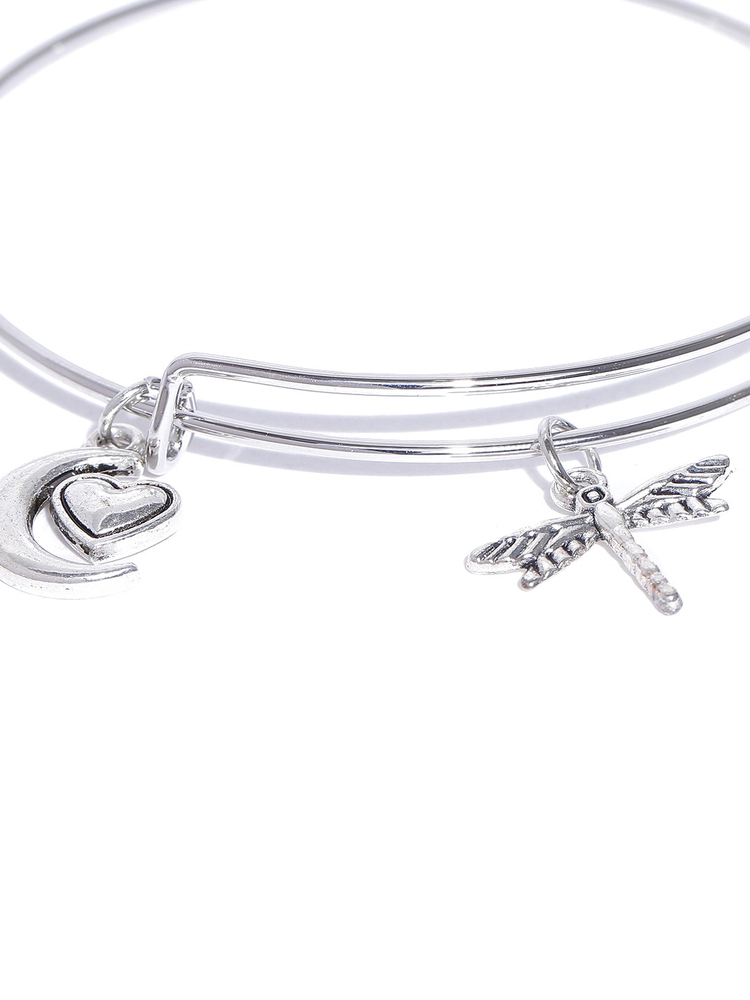 YouBella Oxidised Silver-Toned Charm Bracelet