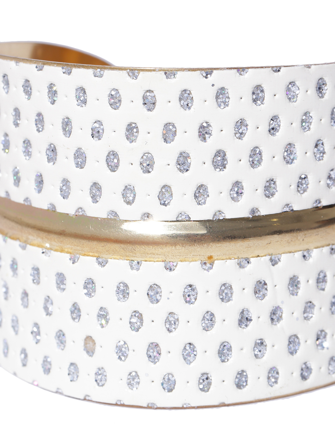 YouBella Gold-Toned  White Stone-Studded Cuff Bracelet